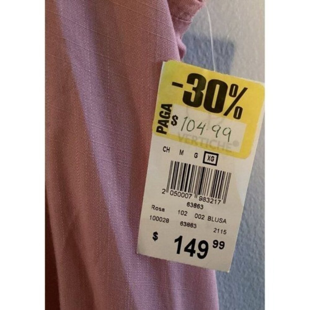 Vertiche Women Pink Summer Blouse NWT Size XL Rounded neck capped short Sleeves - Picture 5 of 10